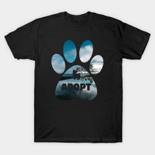 Dog Dramabite Double Exposure Dog Paws T-Shirt